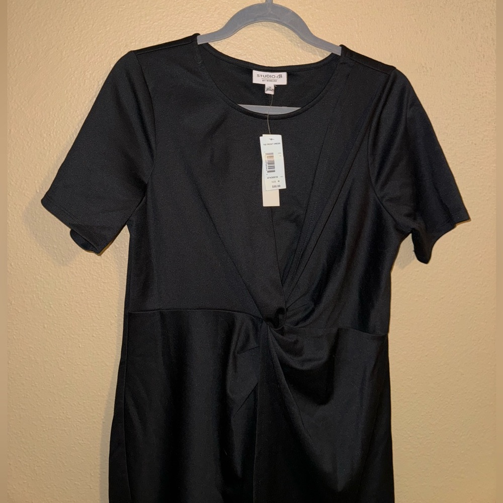 Business casual black short sleeve dress